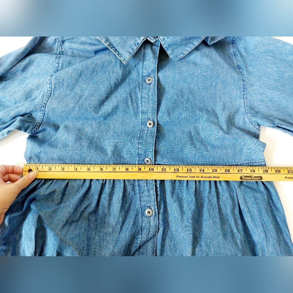 Y2k Denim Maxi Dress with Yoyos Size Medium‎ Sunbelt - Picture 5 of 5